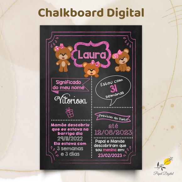 Chalkboard Digital Chá de Bebê Modelo 2