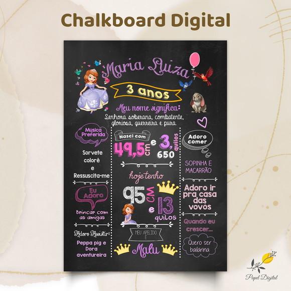 Chalkboard Digital Princesa Sofia Modelo 1