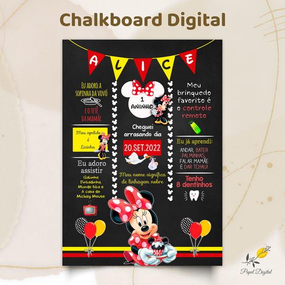 Chalkboard Digital Minnie Modelo 4