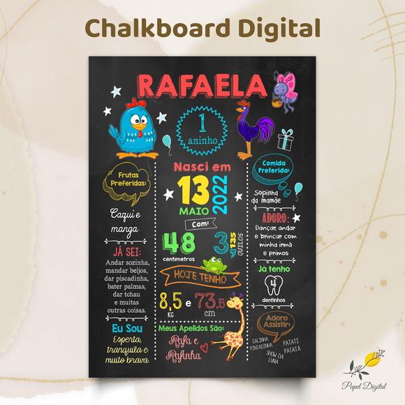 Chalkboard Digital Galinha Pintadinha Modelo 1