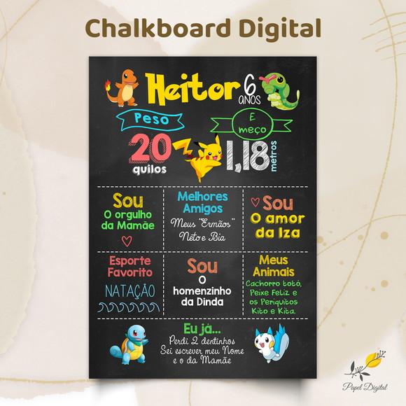 Chalkboard Digital Pokemon Modelo 2