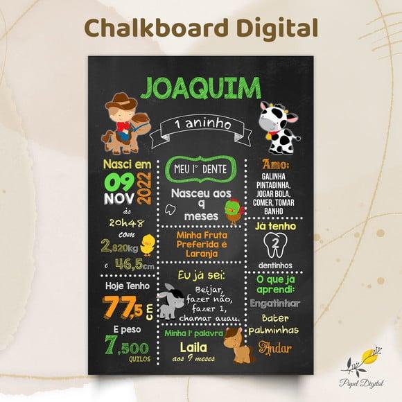 Chalkboard Digital Fazendinha Modelo 1