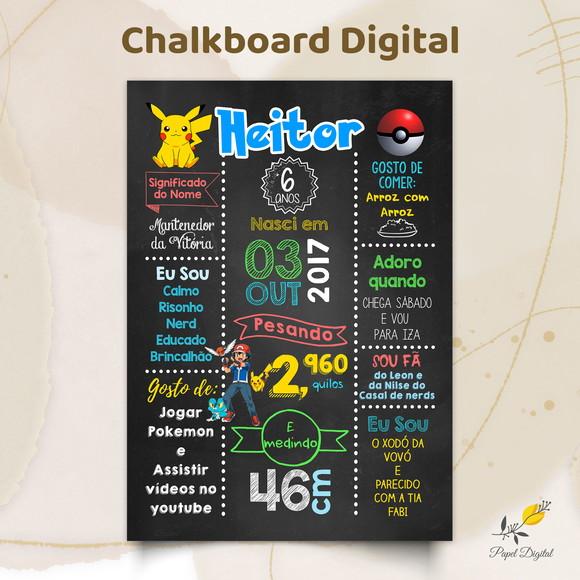 Chalkboard Digital Pokemon Modelo 1