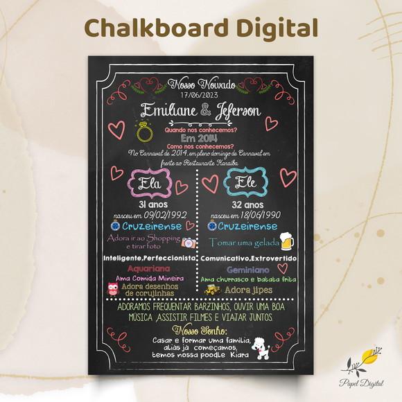 Chalkboard Digital Noivado Modelo 1