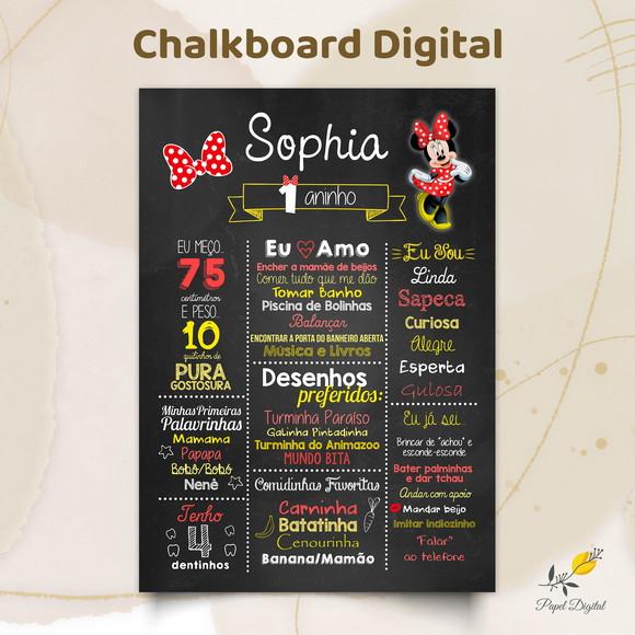 Chalkboard Digital Minnie Modelo 1