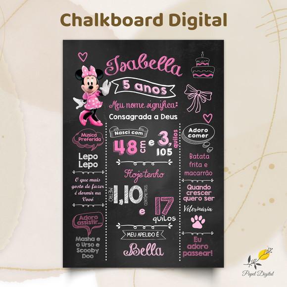 Chalkboard Digital Minnie Modelo 5
