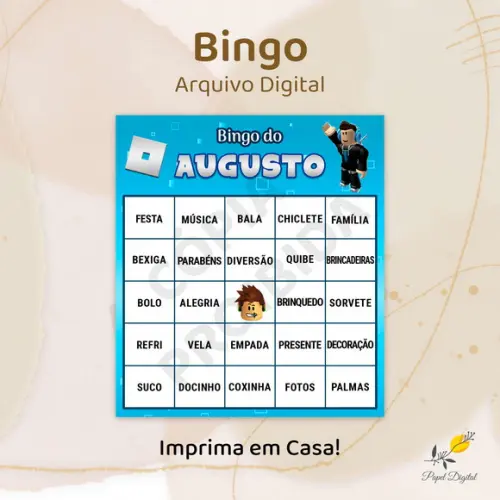 Bingo Roblox- Arquivo Digital - 20 Cartelas