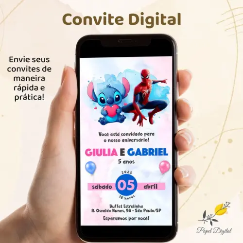 Convite Digital 2 Temas Modelo 11