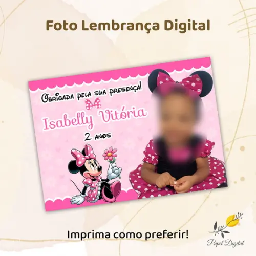 Foto Lembrança Digital Minnie Rosa