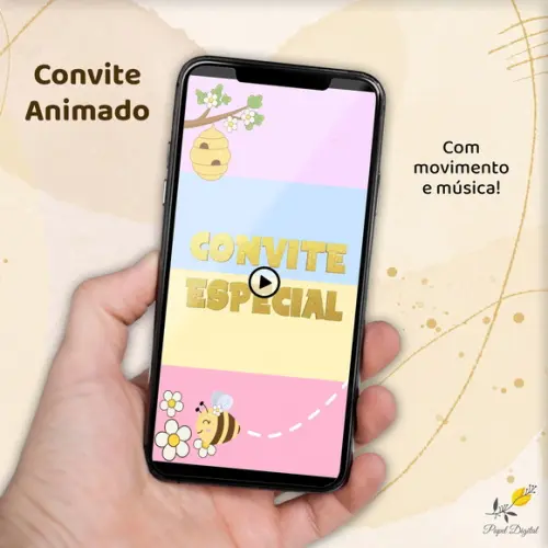 Convite Animado (vídeo) Abelhinha Modelo 2