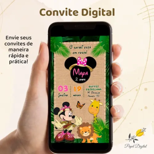 Convite Digital Minnie Modelo 22