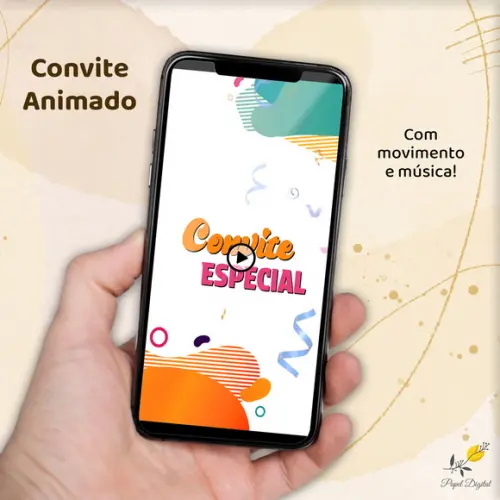 Convite Animado (vídeo) Tema Neutro Modelo 3