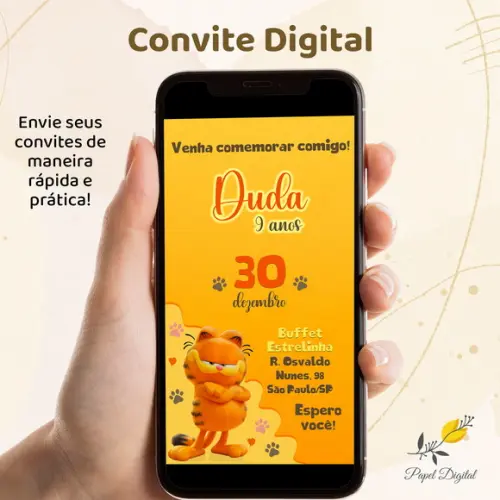 Convite Digital Garfield