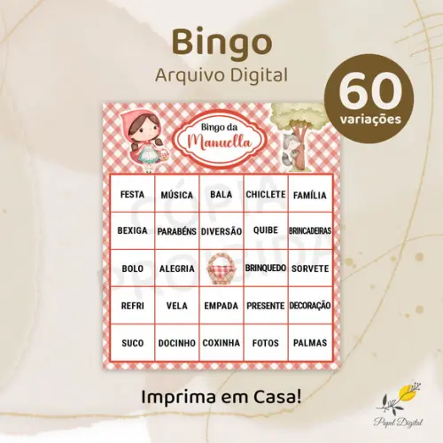 Bingo Aniversário - Arquivo Digital - 60 Cartelas