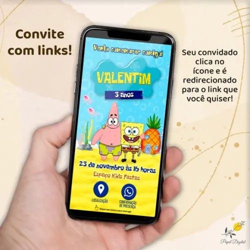 Convite Interativo Bob Esponja