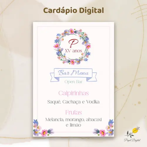 Cardápio Digital Drinks Modelo 5