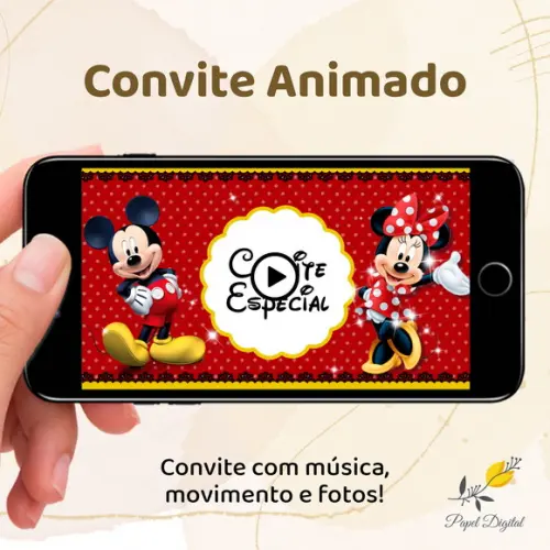 Convite Animado (vídeo) Mickey e Minnie