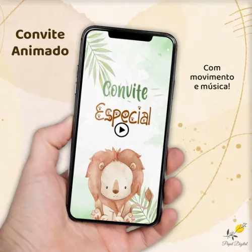 Convite Animado (vídeo) Safari Modelo 3