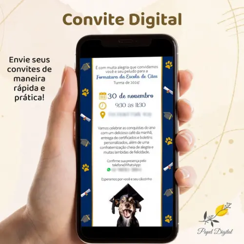 Convite Digital Formatura Pet