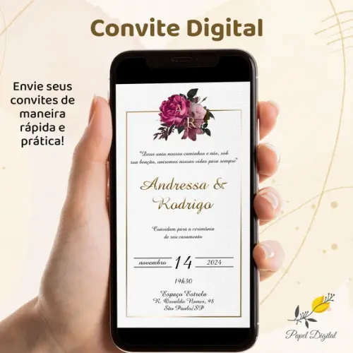 Convite Digital Casamento Modelo 25