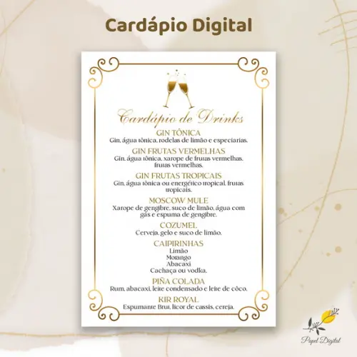 Cardápio Digital Drinks Modelo 4