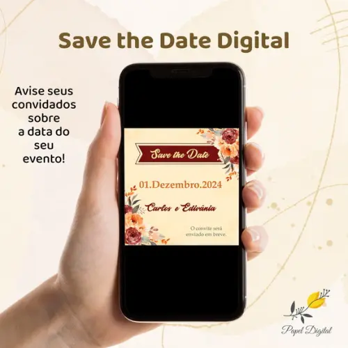 Save The Date Digital Casamento Modelo 9
