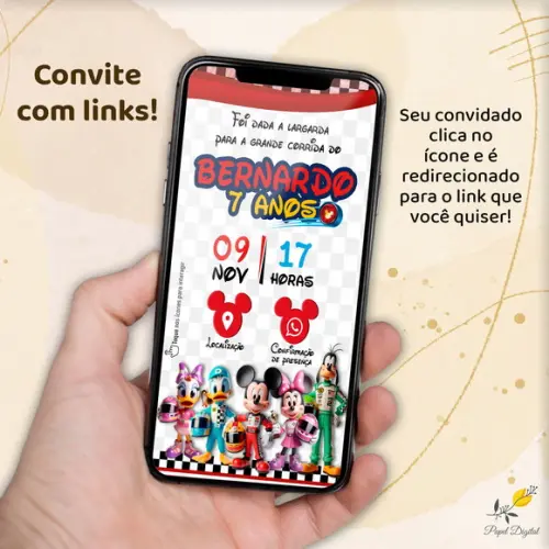 Convite Interativo Corrida do Mickey