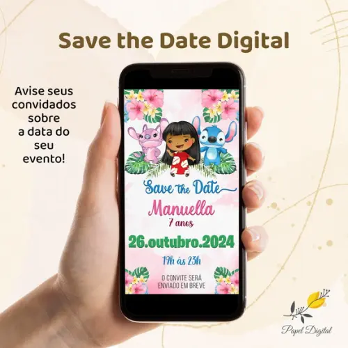 Save The Date Digital Lilo e Stitch