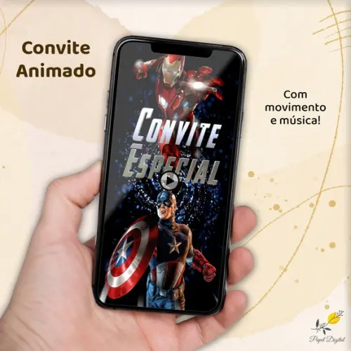 Convite Animado (vídeo) Vingadores