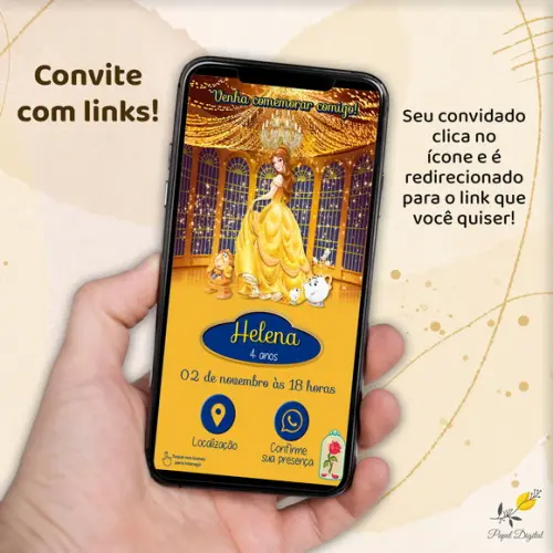 Convite Interativo Bela e a Fera