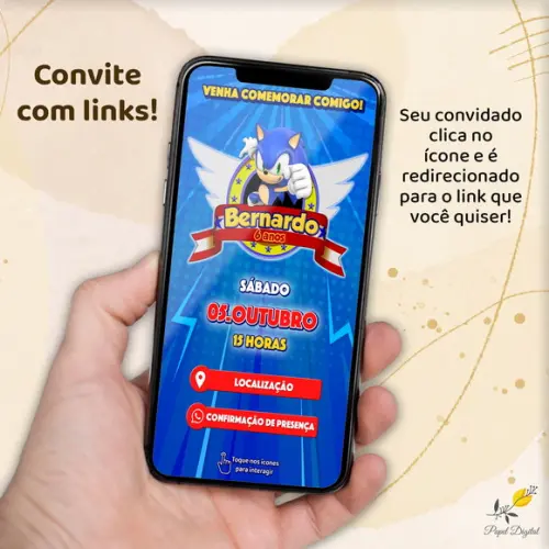 Convite Interativo Sonic