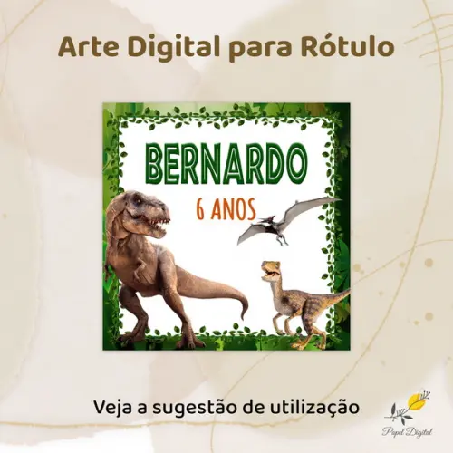 Rótulo Digital Dinossauro