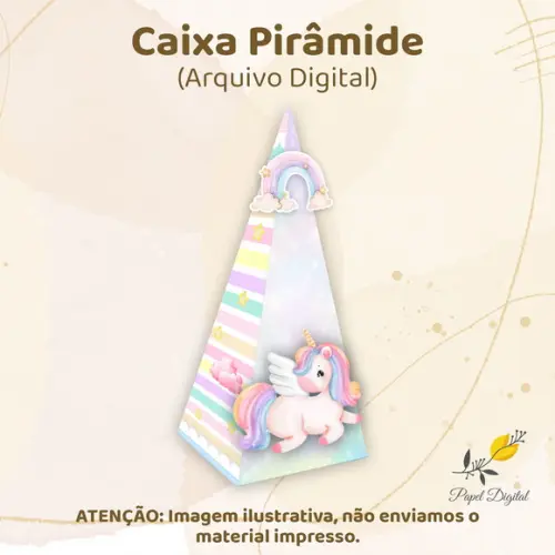 Caixa Pirâmide (arquivo Digital) Unicórnio