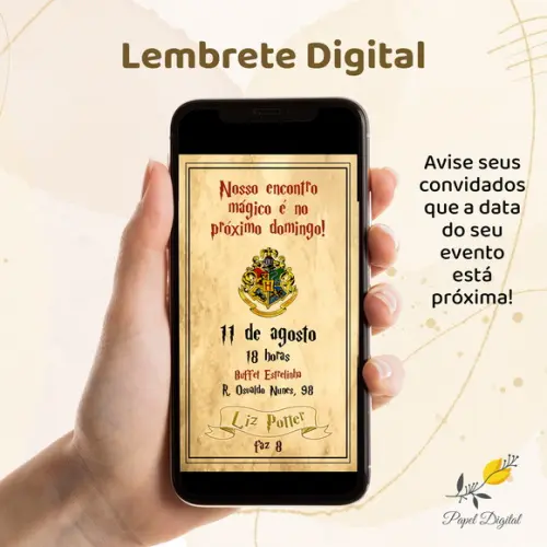 Lembrete Digital Harry Potter Modelo 2