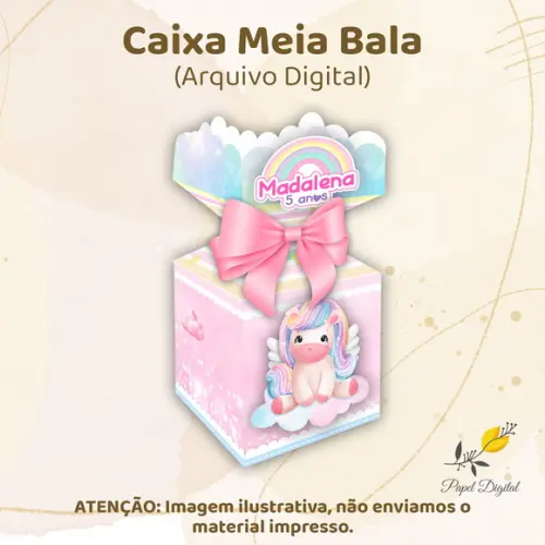 Caixa Meia Bala (arquivo Digital) Unicórnio