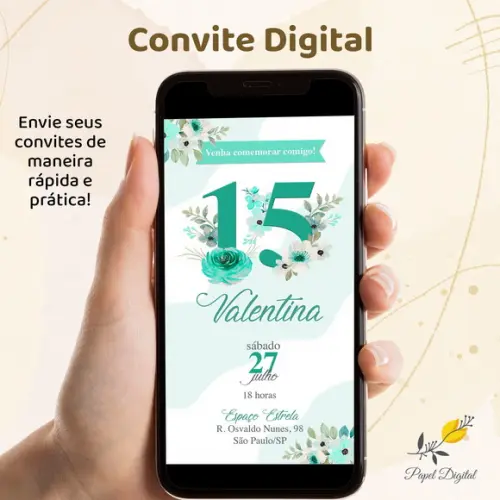 Convite Digital 15 Anos Modelo 3