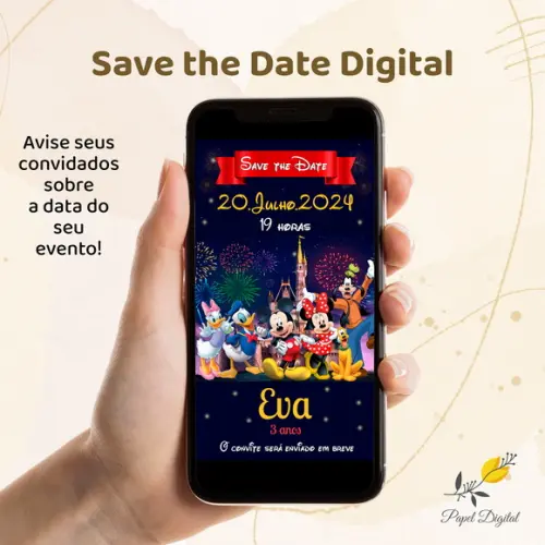 Save The Date Digital Mickey Modelo 11