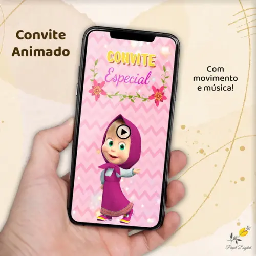 Convite Animado (vídeo) Masha Modelo 2
