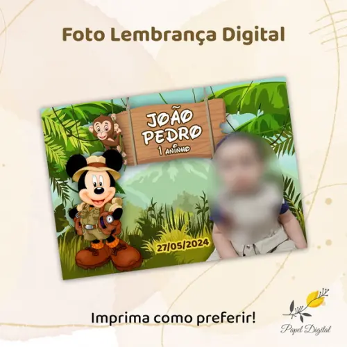Foto Lembrança Digital Mickey Safári