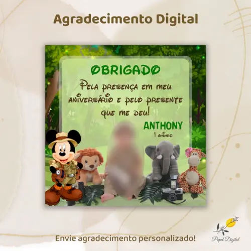 Agradecimento Digital Mickey Modelo 3