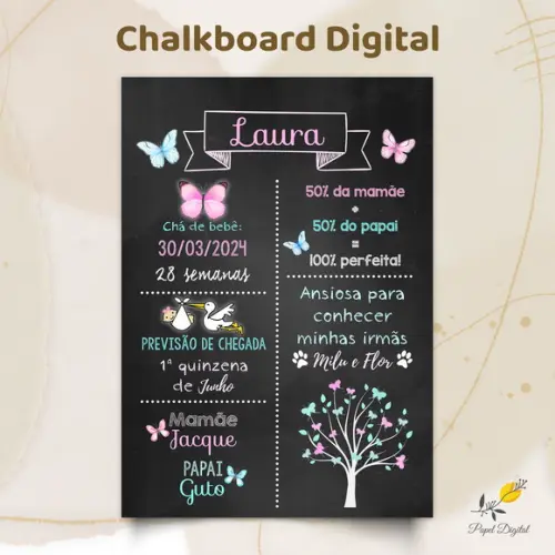 Chalkboard Digital Jardim Modelo 7