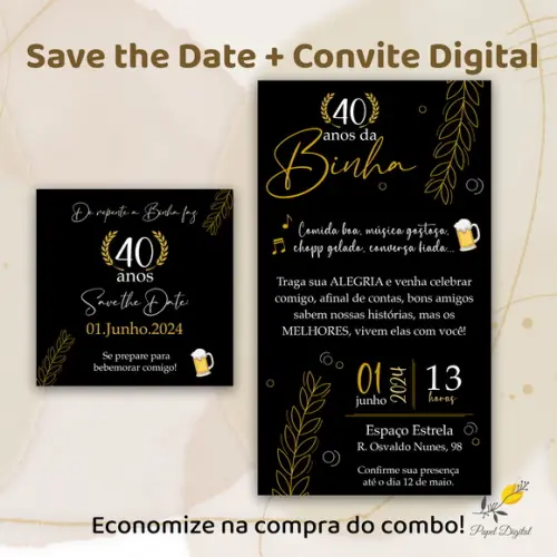 Convite + Save The Date Boteco