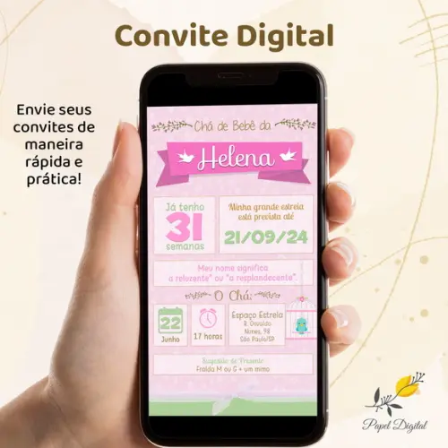 Convite Digital Chá de Bebê Modelo 18