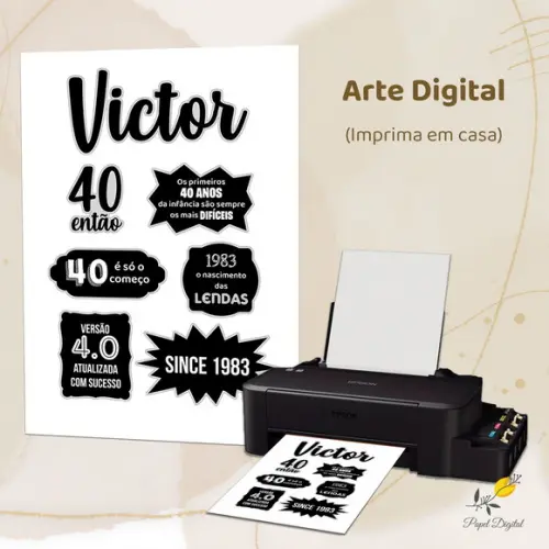 Topo de Bolo 40 Anos (arte Digital)