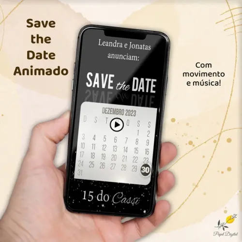 Save The Date Animado (vídeo) 15 Anos Modelo 6