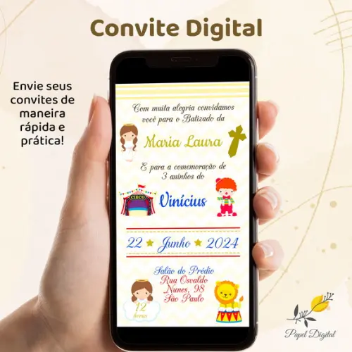 Convite Digital 2 Temas Modelo 9