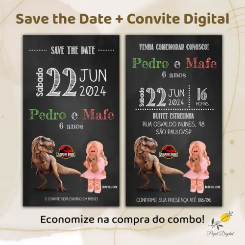 Convite + Save The Date 2 Temas