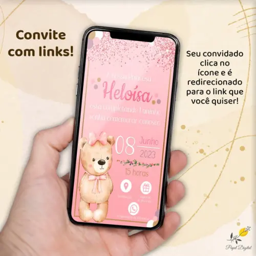 Convite Interativo Ursinha