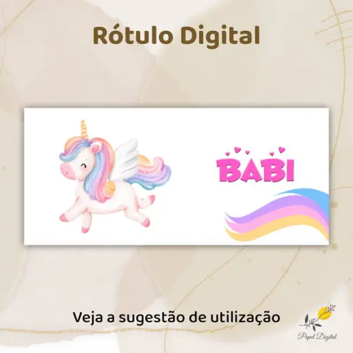 Rótulo Digital Cofrinho ou Caneca Unicórnio