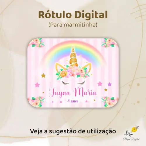 Rótulo de Marmitinha (arquivo Digital) Unicórnio